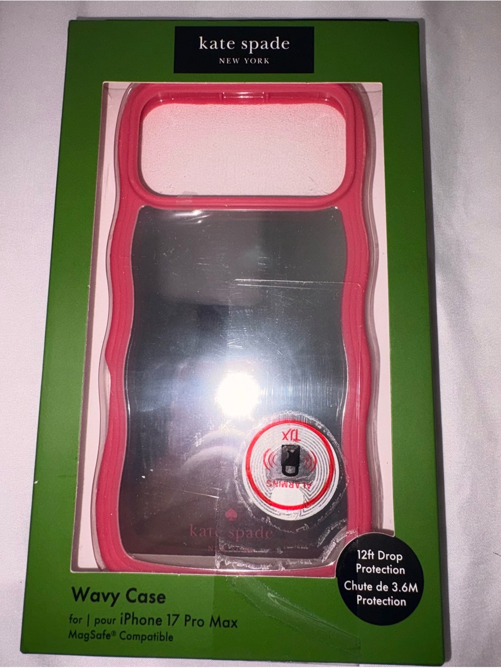 NWT Kate Spade Wavy MagSafe Case for iPhone 17 Pro Max Dark Pink